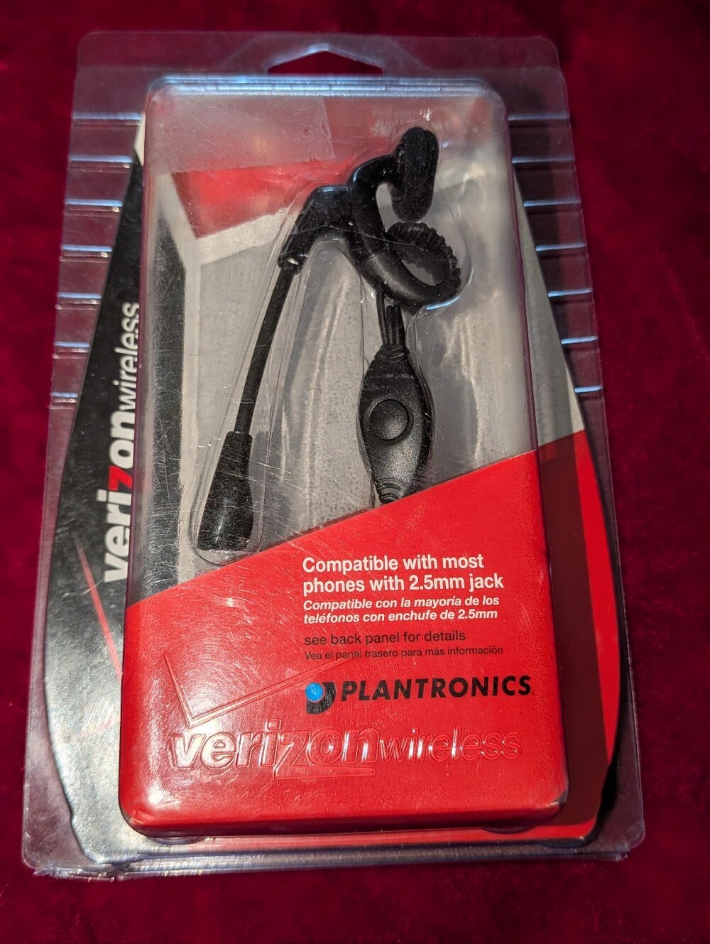 New Black Wired Earbud Headset for 2.5mm Jack - Compatible with Verizon